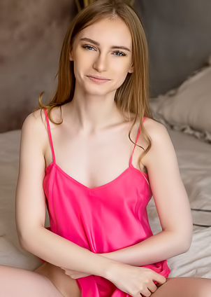 Cute New Model Febe Reveals Her Shaved Pussy And Perky Breasts