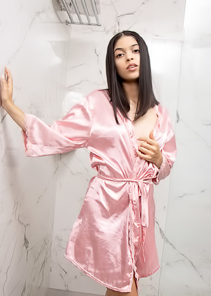 Hot Brunette Teen Gia Taking Shower