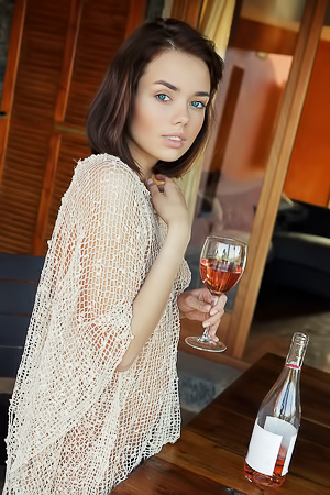 Keira B Getting Naked And Drink Wine