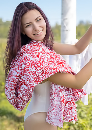 Nana Showing Her Perfectly Perky Breasts And Shaved Pussy