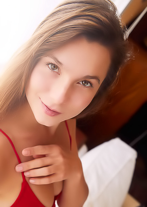 Stunning Brunette Belka Baring Her Gorgeous Breasts And Teasing Her Chocolate-brown Nipples