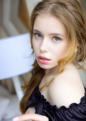 Stunning Blonde Lalli Studies Her Reflection In The Mirror