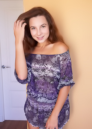 Stunning Brunette Belka Reveals The Sprinkling Of Dark Hair That Adorns Her Mound Of Venus