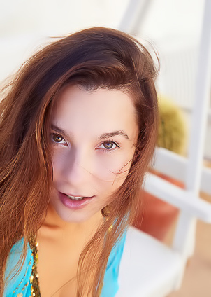 Belka Pinching And Licking Her Chocolate-brown Nipples Playfully