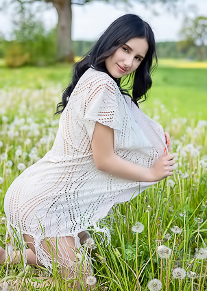 Sasha Jane Reclining Naked Among The Wild Flowers