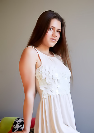 Serina Gomez Strokes Her Puffy Nipples And Parts Her Soft Thighs