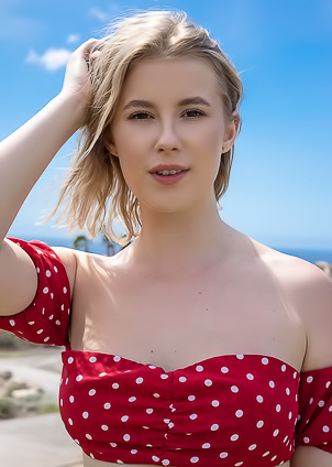 Casey Baring Her Lovely Breasts And Peachy Booty To The Warm Summer Breeze