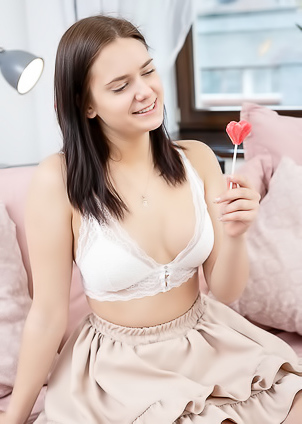 Tina Howl Let Her Perky Breasts Bounce In Her White Lace Bra As She Frolics On The Sofa