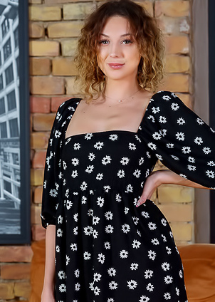 Isabela De Laa Pulling Up Her Demure Dress To Flaunt Her Curvaceous Ass