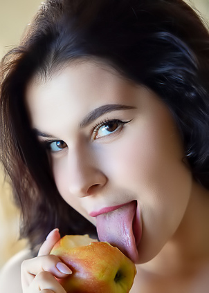 Pandora Red Her Lovely Breasts Bouncing Free As She Bends Over To Flaunt Her Luscious Bubble Butt