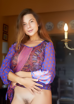 Belka - Sheer Dress Reveal - Ukrainian Hairy Pussy