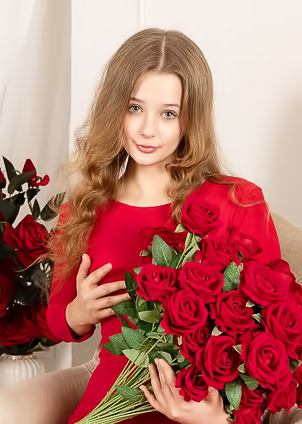 Katrina Lunk Strips The Red Dress Off In A Room Full Of Roses