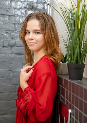 Alaya Teases With Scarlet Lingerie In A Steamy Shower Striptease
