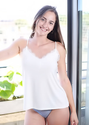 Anna Love Teases With Panties As She Spreads Her Legs Indoors Revealing Her Shaved Pussy And Perky Nipples