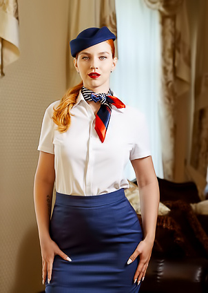 Sharon White And Leya Desantis Shine In Cabin Crew Fantasy With Feoldoes
