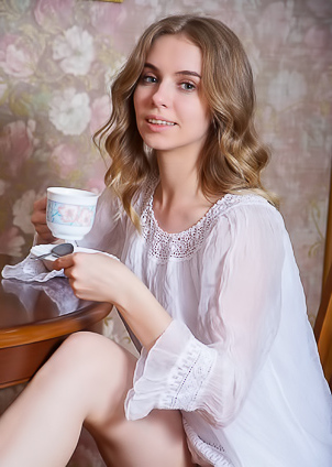 Dina Divine Flirts With Sheer Nightie And Spread Legs Striptease