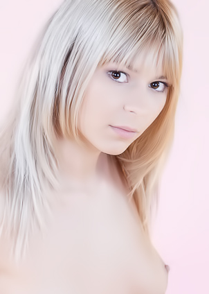 Paloma Spreading Legs Nude Before Pink Wall